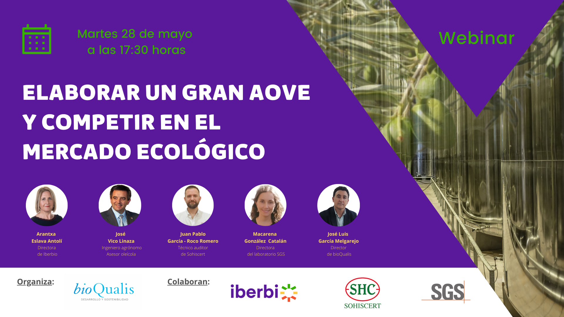 Nuevo Webinar: Elaborar un gran AOVE y competir en el mercado ecológico